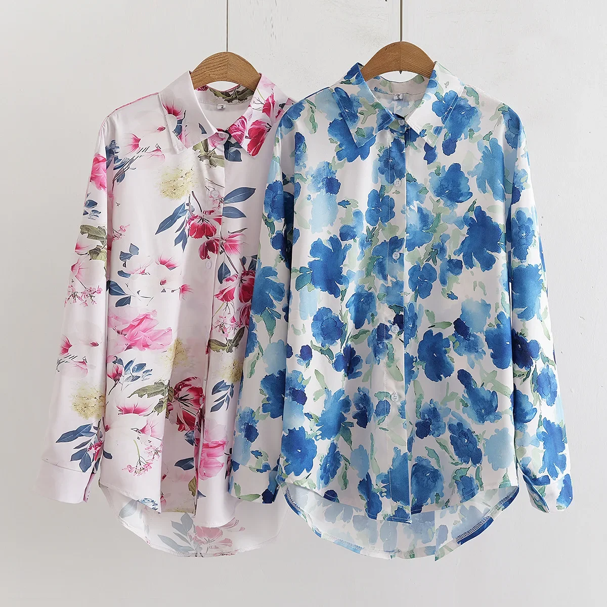 Blue Pink Floral Printed Long Sleeve Shirts Women Loose Asymmetrical Shirts Ladies Vintage Ladies Tops And Blouses Spring
Blue Pink Floral Printed Long Sleeve Shirts Women Loose Asymmetrical Shirts Ladies Vintage Ladies Tops And Blouses Spring