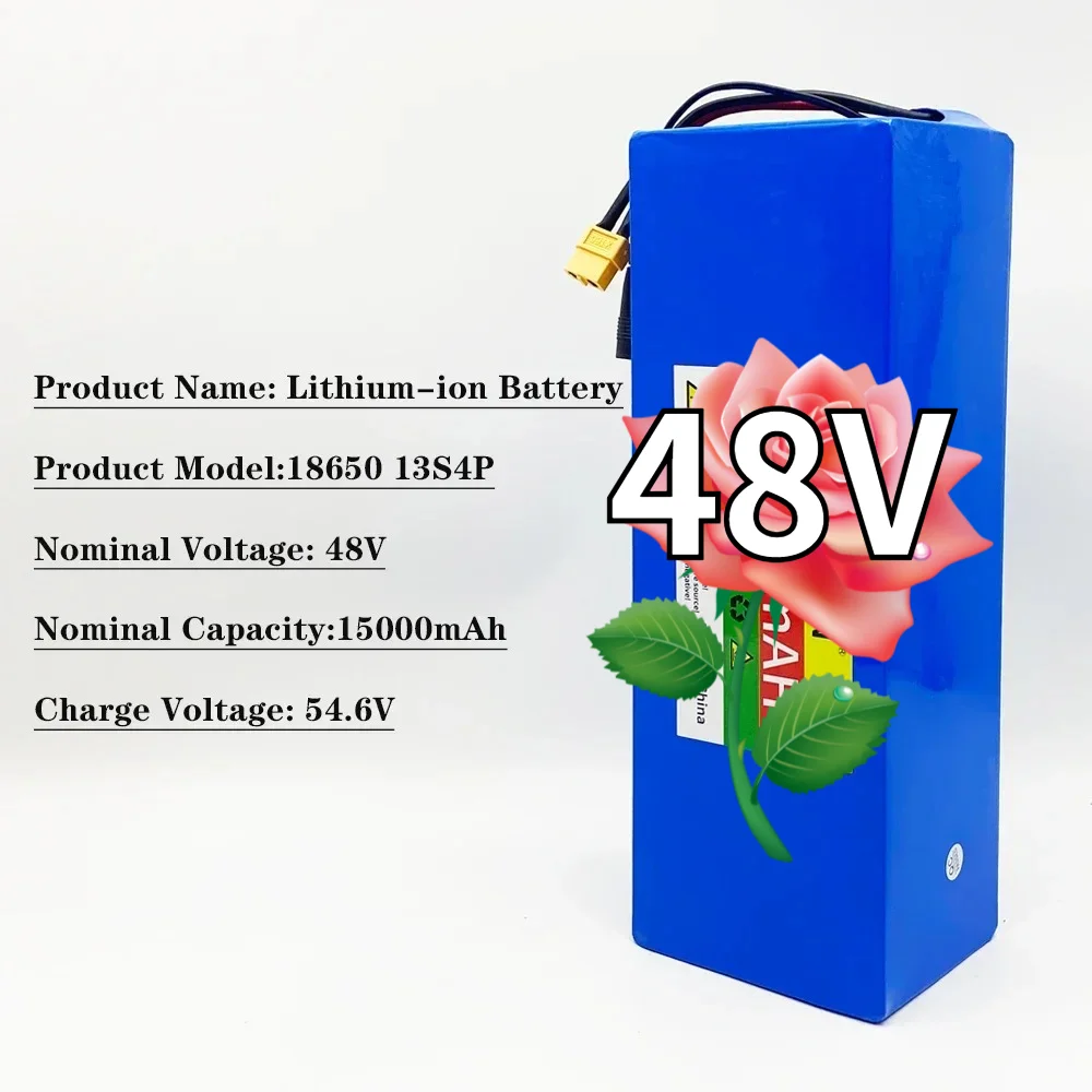 13S4P lithium battery 48V 15AH 18650 500W battery For various electronic devices and transportation equipment+charger
13S4P lithium battery 48V 15AH 18650 500W battery For various electronic devices and transportation equipment+charger