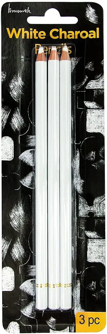 White Charcoal Pencils Set - 3 Sketch Highlight Pencils for Drawing, Shading, Blending on Dark Paper
White Charcoal Pencils Set - 3 Sketch Highlight Pencils for Drawing, Shading, Blending on Dark Paper