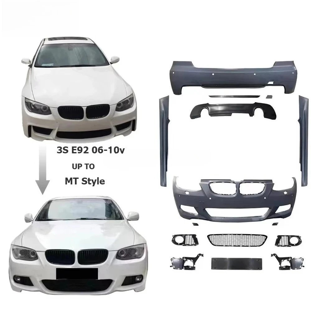 E92 M Sport Body Kit Fit For 3 Series E92 06-10 Year To MT Style PP Material Car Bumpers Car Accessories Auto Tuning Parts
E92 M Sport Body Kit Fit For 3 Series E92 06-10 Year To MT Style PP Material Car Bumpers Car Accessories Auto Tuning Parts