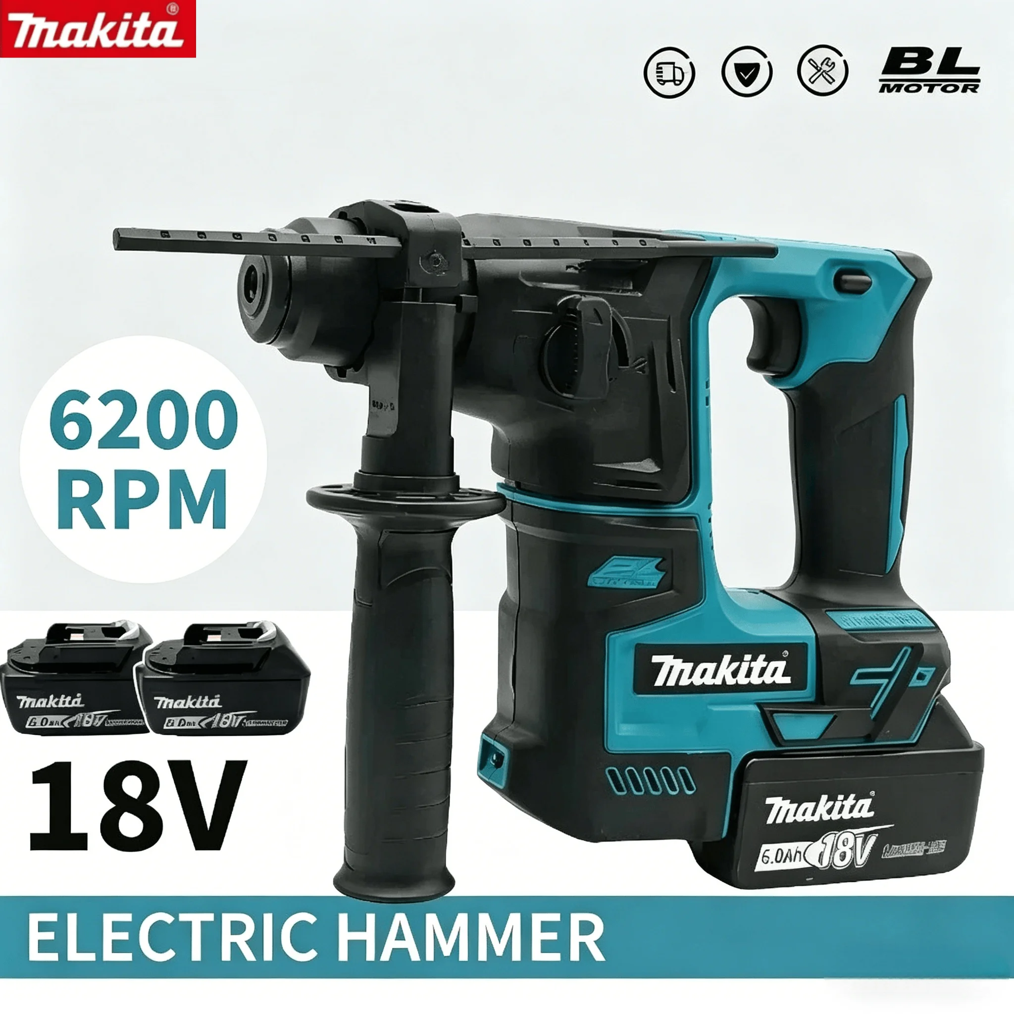 Makita Brushless Hammer Makita Cordless Electric Hammer Lithium Battery Wireless Drills Power 18V Tools
Makita Brushless Hammer Makita Cordless Electric Hammer Lithium Battery Wireless Drills Power 18V Tools
