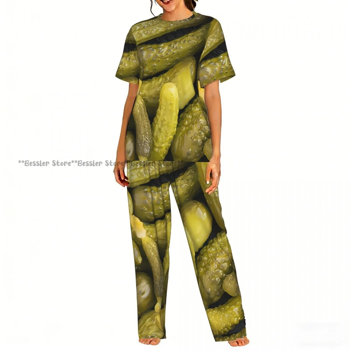 Women's Comfort Pajamas Women's Cucumbers Background Short Sleeve Set Sleepwear
Women's Comfort Pajamas Women's Cucumbers Background Short Sleeve Set Sleepwear