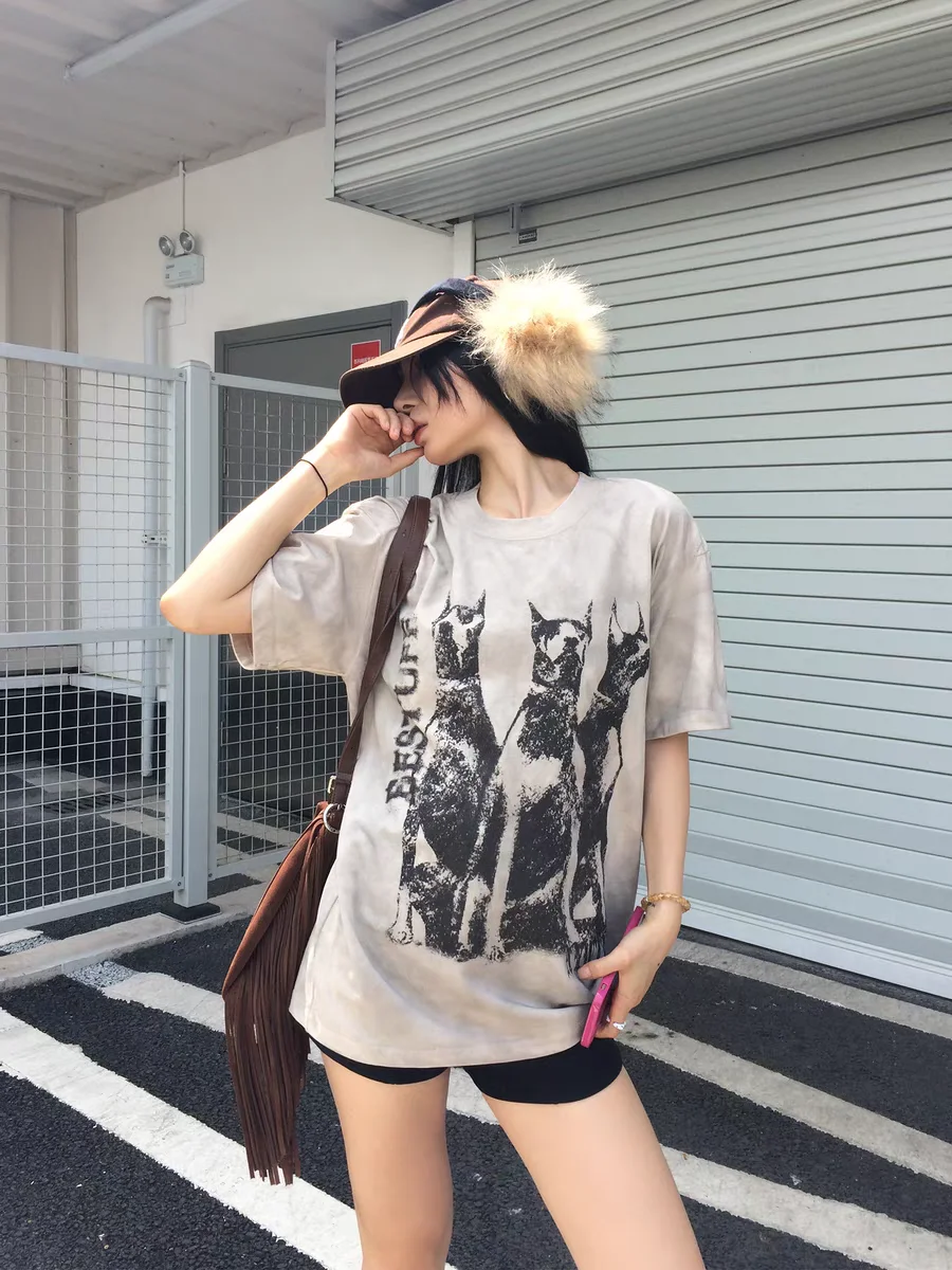 Doberman Graphic Printed Washed Cotton Women T-shirt Retro Shirts Men Harajuku Hip Hop Streetwear Oversized Loose Top Tees
Doberman Graphic Printed Washed Cotton Women T-shirt Retro Shirts Men Harajuku Hip Hop Streetwear Oversized Loose Top Tees