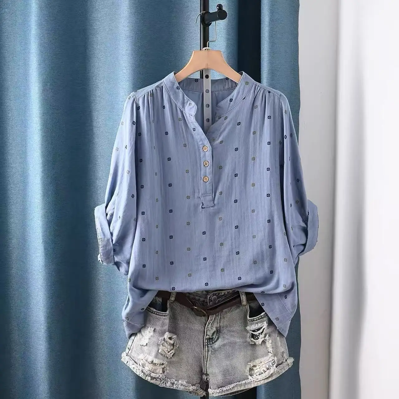 2026 Women's blouse women Japanese cotton yarn polka dot shirts & blouses summer top 3/4 sleeves shirt women's clothing
2026 Women's blouse women Japanese cotton yarn polka dot shirts & blouses summer top 3/4 sleeves shirt women's clothing