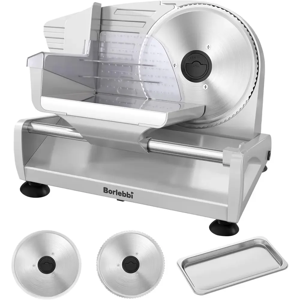 Meat Slicer, 200W Meat Slicer hine or Home, DC Motor Quiet Deli Slicer with 2 Removable 7.5'' StainlSteel Blades, Adjustable Dia
Meat Slicer, 200W Meat Slicer hine or Home, DC Motor Quiet Deli Slicer with 2 Removable 7.5'' StainlSteel Blades, Adjustable Dia