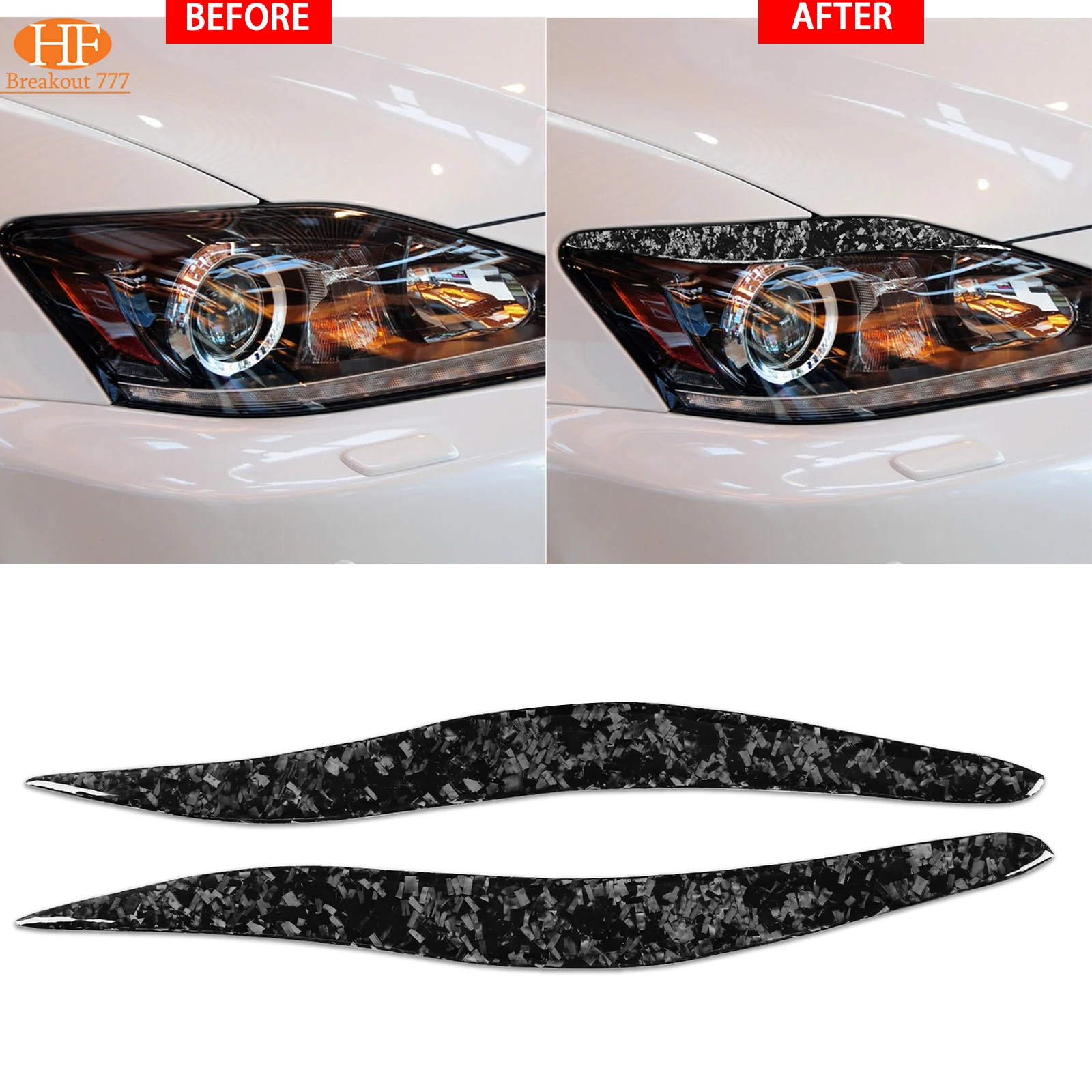 Forged Carbon Headlight Eyelid Cover Eyebrow Trim For Lexus IS250 IS300 2006-2012
Forged Carbon Headlight Eyelid Cover Eyebrow Trim For Lexus IS250 IS300 2006-2012