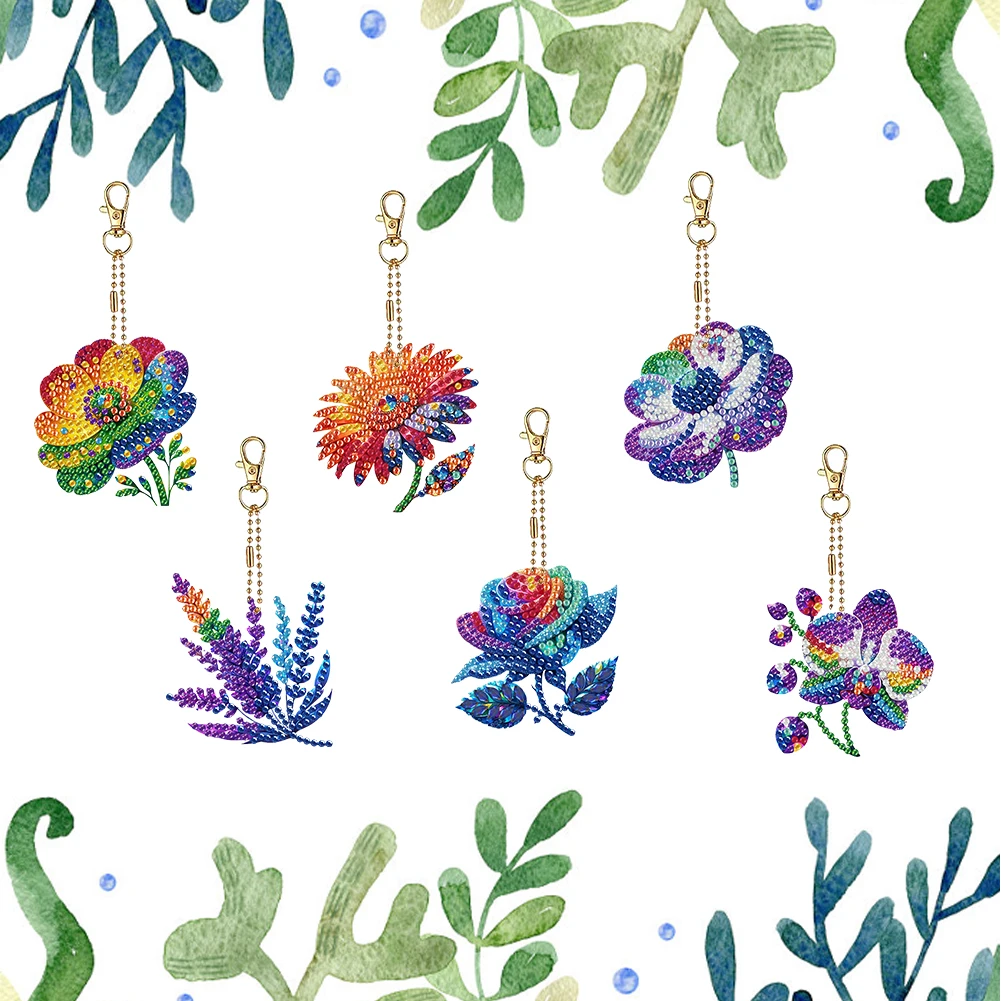 6PCS 2D Flat Colored Flowers DIY Diamond Painting Keychain Diamond Art Kits
6PCS 2D Flat Colored Flowers DIY Diamond Painting Keychain Diamond Art Kits