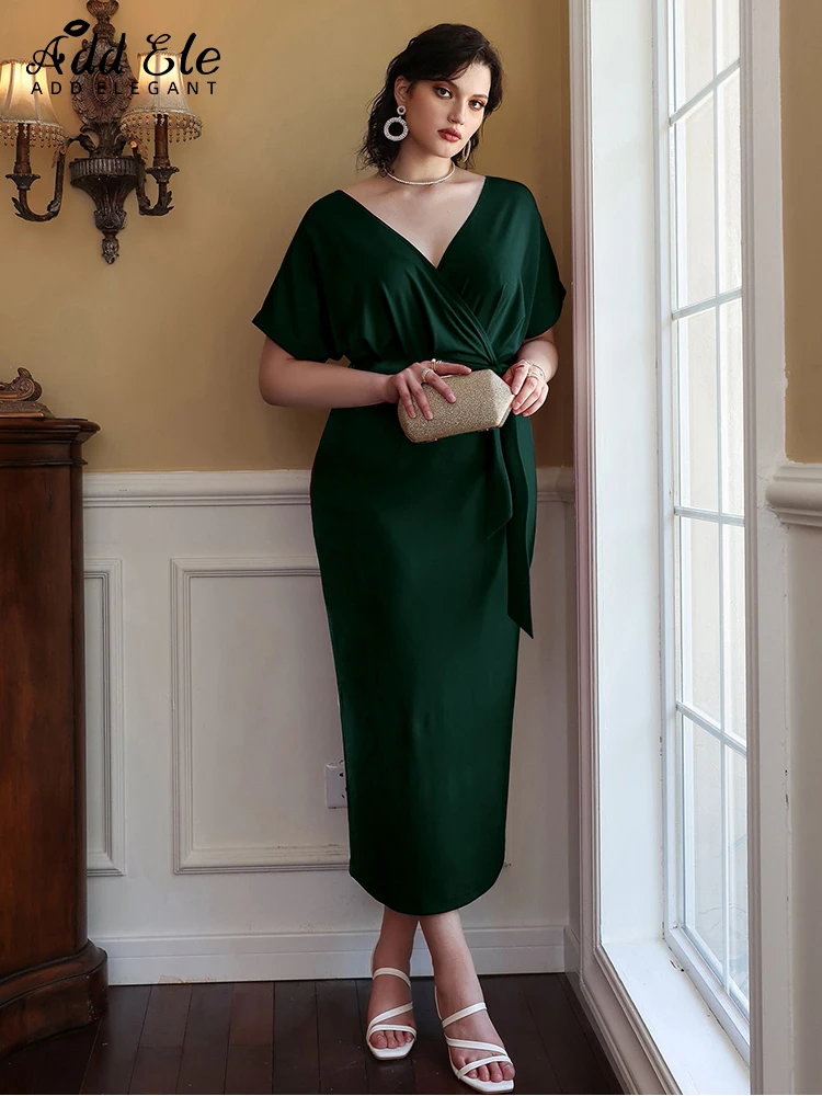 Add Elegant Plus Size Summer Pencil Bodycon Dress Women Hem Back Slit Deep V Neck Self-tie Strap A-LINE Woman Party Dresses B393
Add Elegant Plus Size Summer Pencil Bodycon Dress Women Hem Back Slit Deep V Neck Self-tie Strap A-LINE Woman Party Dresses B393