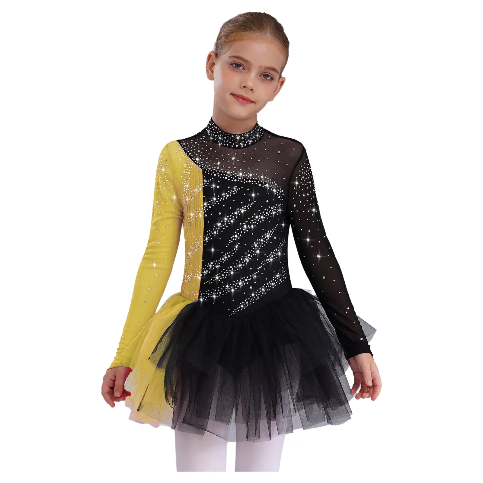 Kids Girls Figure Skating Ballet Dance Tutu Dresses Stage Performance Costume Long Sleeves Lyrical Rhinestones Ballet Dress
Kids Girls Figure Skating Ballet Dance Tutu Dresses Stage Performance Costume Long Sleeves Lyrical Rhinestones Ballet Dress