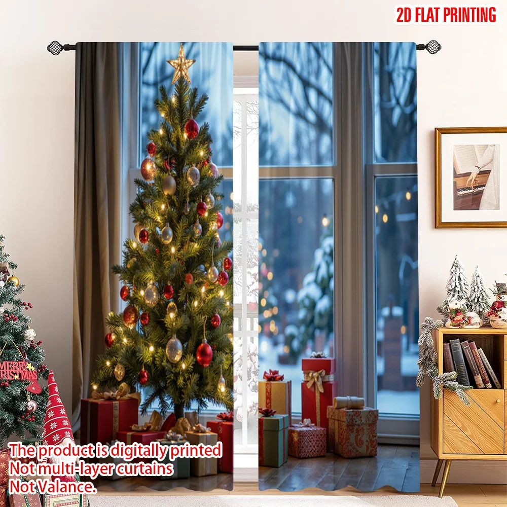 2pcs 2D flat printing Merry Christmas Curtain Christmas Tree Snowy 100% Polyester Without Electricity Spring for New Year and
2pcs 2D flat printing Merry Christmas Curtain Christmas Tree Snowy 100% Polyester Without Electricity Spring for New Year and