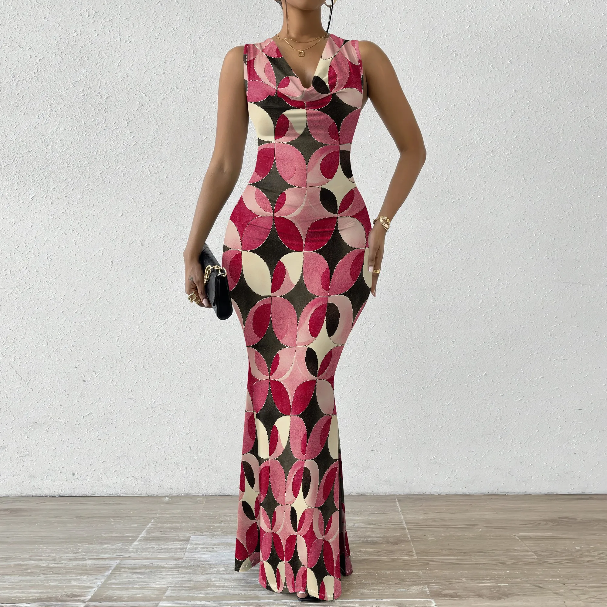 Geometric Circle Print Bodycon Maxi Dress XS-2XL - Bold Pink & Red Dress for Spring Parties, Casual Outings, and Fashion Events
Geometric Circle Print Bodycon Maxi Dress XS-2XL - Bold Pink & Red Dress for Spring Parties, Casual Outings, and Fashion Events