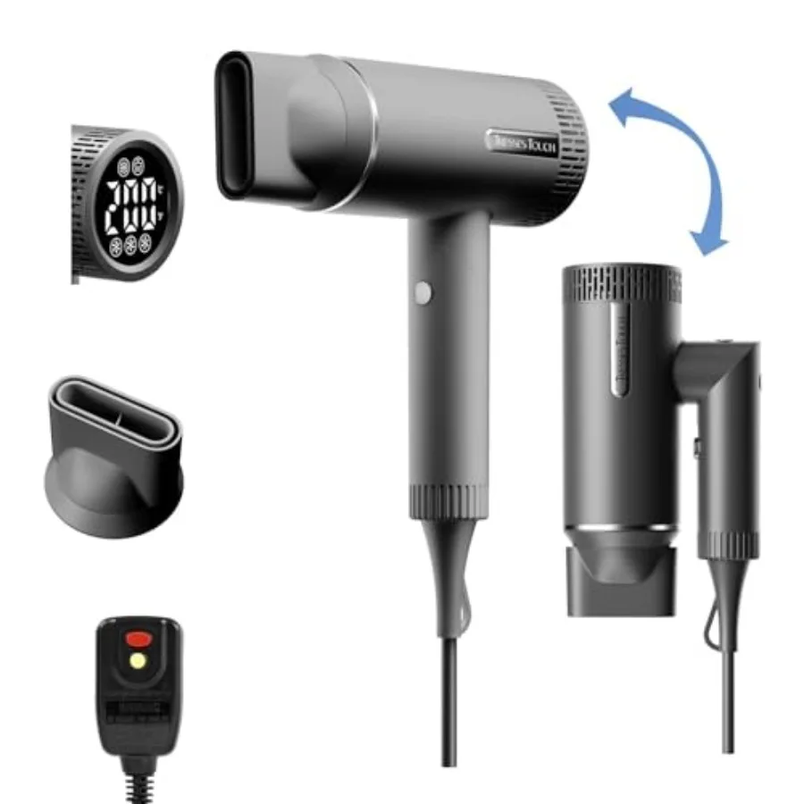 Hair Dryer, High-Speed Ionic Blow Dryer, Powerful 1600 Watt Motor for Fast Drying and Straight and Wavy Hair, Foldable, Lightwe
Hair Dryer, High-Speed Ionic Blow Dryer, Powerful 1600 Watt Motor for Fast Drying and Straight and Wavy Hair, Foldable, Lightwe