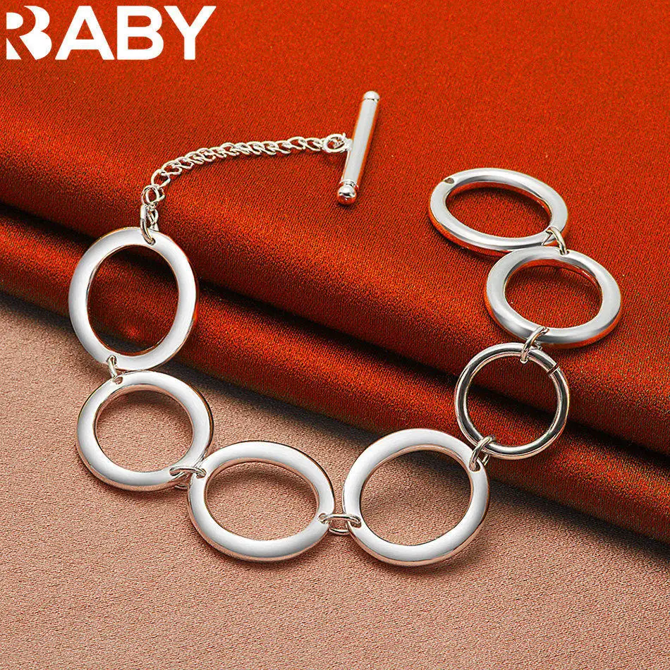 URBABY 925 Sterling Silver Multi Round Buckle Bracelet For Women's Fashion Jewelry Party Holiday Gifts
URBABY 925 Sterling Silver Multi Round Buckle Bracelet For Women's Fashion Jewelry Party Holiday Gifts