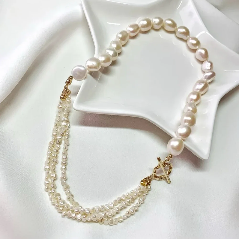 Hengsheng High Quality 4-5mm & 9-10mm Baroque Freshwater Pearl Necklaces for Women OT Buckle 40cm Length Necklaces Jewelry Gift
Hengsheng High Quality 4-5mm & 9-10mm Baroque Freshwater Pearl Necklaces for Women OT Buckle 40cm Length Necklaces Jewelry Gift