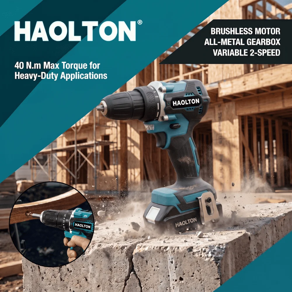 HONLTON 18V Brushless Cordless Drill 410W Power 40Nm 0-1700 RPM 10mm Chuck Driver Replace Corded Models for Makita 18V Battery
HONLTON 18V Brushless Cordless Drill 410W Power 40Nm 0-1700 RPM 10mm Chuck Driver Replace Corded Models for Makita 18V Battery