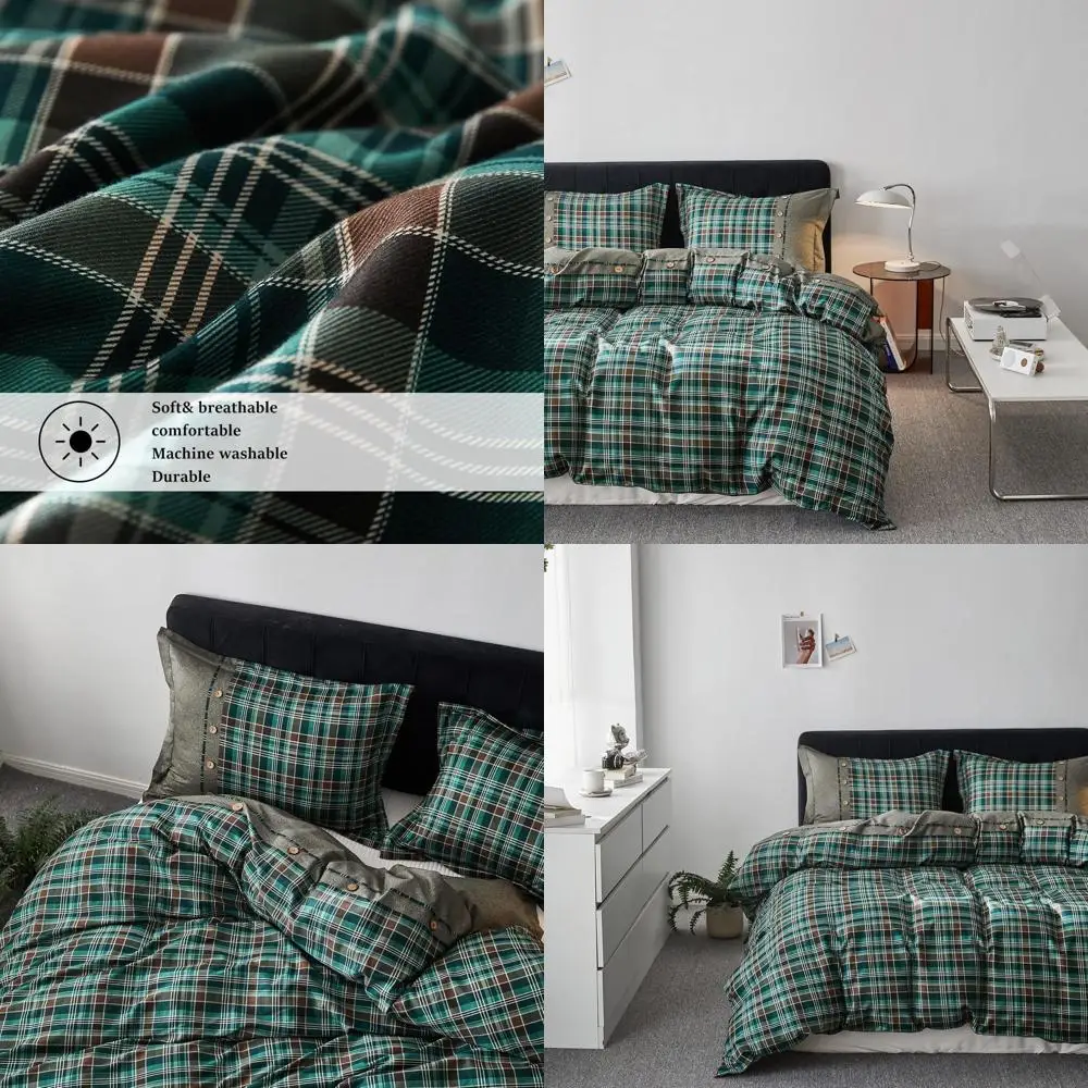 Комплект пододеяльников в клетку из хлопка размера «queen-size» с 2 наволочками — темно-зеленые, мягкие и удобные постельные принадлежности из трех предметов
Комплект пододеяльников в клетку из хлопка размера «queen-size» с 2 наволочками — темно-зеленые, мягкие и удобные постельные принадлежности из трех предметов