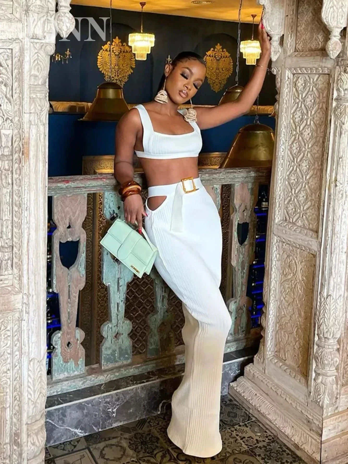JONN 2024 Summer Women's High Quality Sexy Sleeveless Club Bandage Set Short Tank Top Belt Long Skirt Fashion Party 2 Piece Set
JONN 2024 Summer Women's High Quality Sexy Sleeveless Club Bandage Set Short Tank Top Belt Long Skirt Fashion Party 2 Piece Set