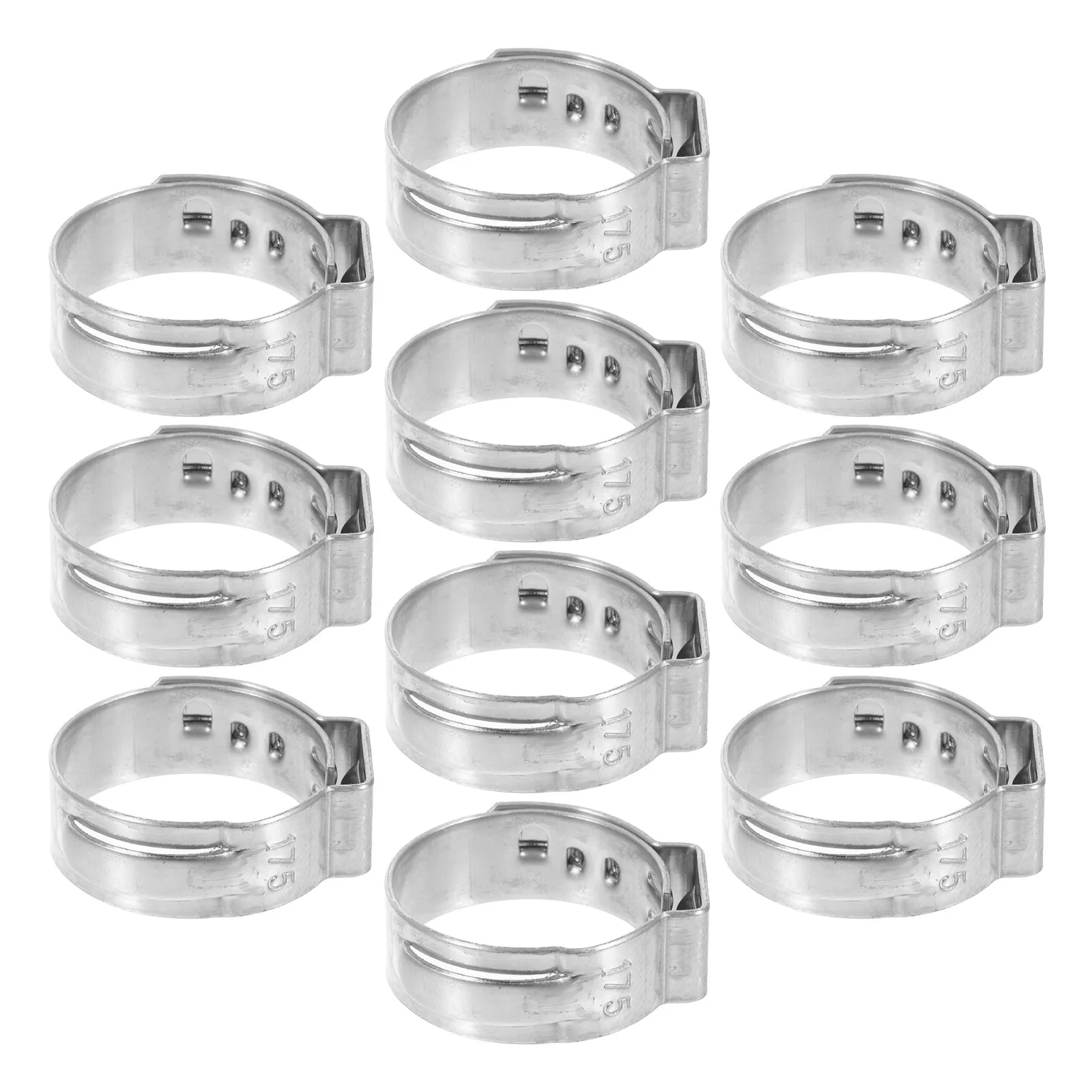 10 pcs Single Ear Stainless Steel Clamps For Hose Tubing Fastening Irrigation Automotive Fuel Line Pex Cable Secure Fit
10 pcs Single Ear Stainless Steel Clamps For Hose Tubing Fastening Irrigation Automotive Fuel Line Pex Cable Secure Fit