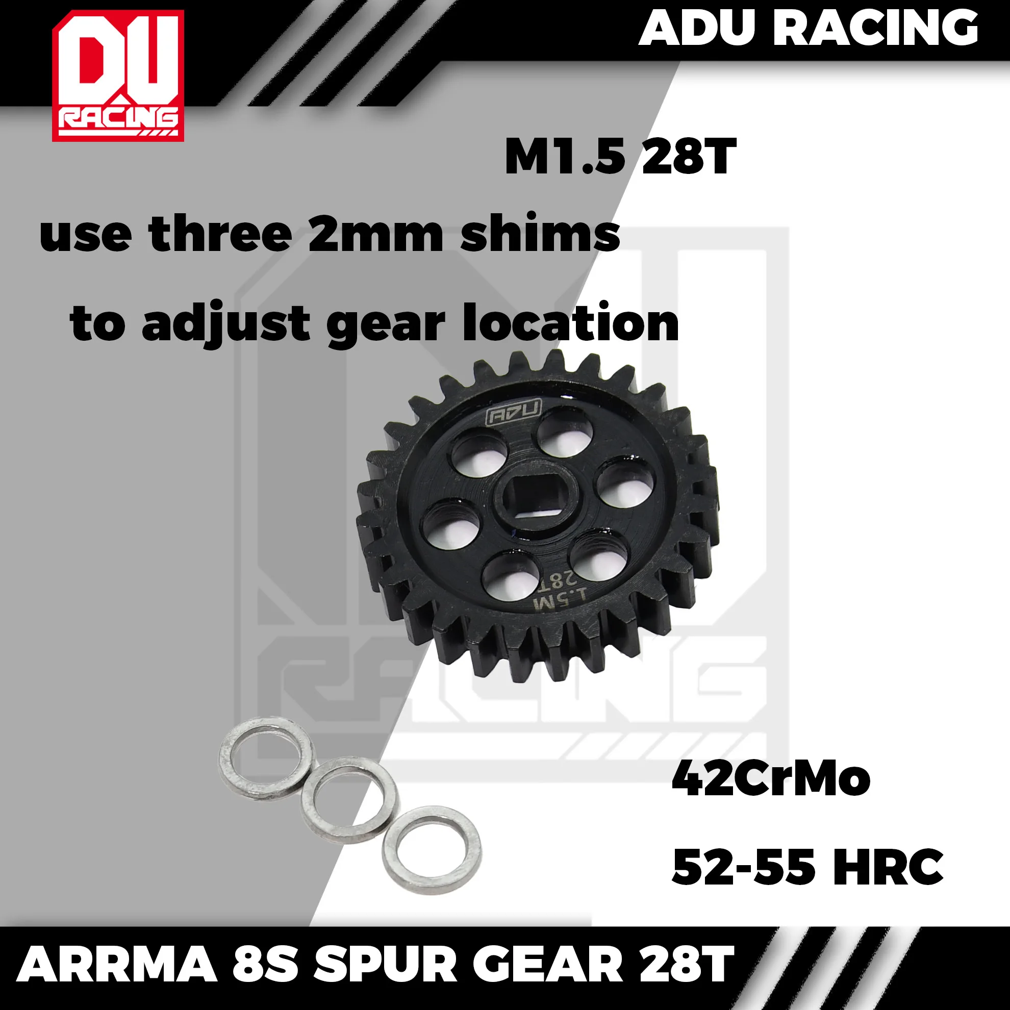 Шестерня ADU RACING из твердой стали 42CrMo M1.5 28T для ARRMA 1/5 8S OUTCAST KRATON
Шестерня ADU RACING из твердой стали 42CrMo M1.5 28T для ARRMA 1/5 8S OUTCAST KRATON