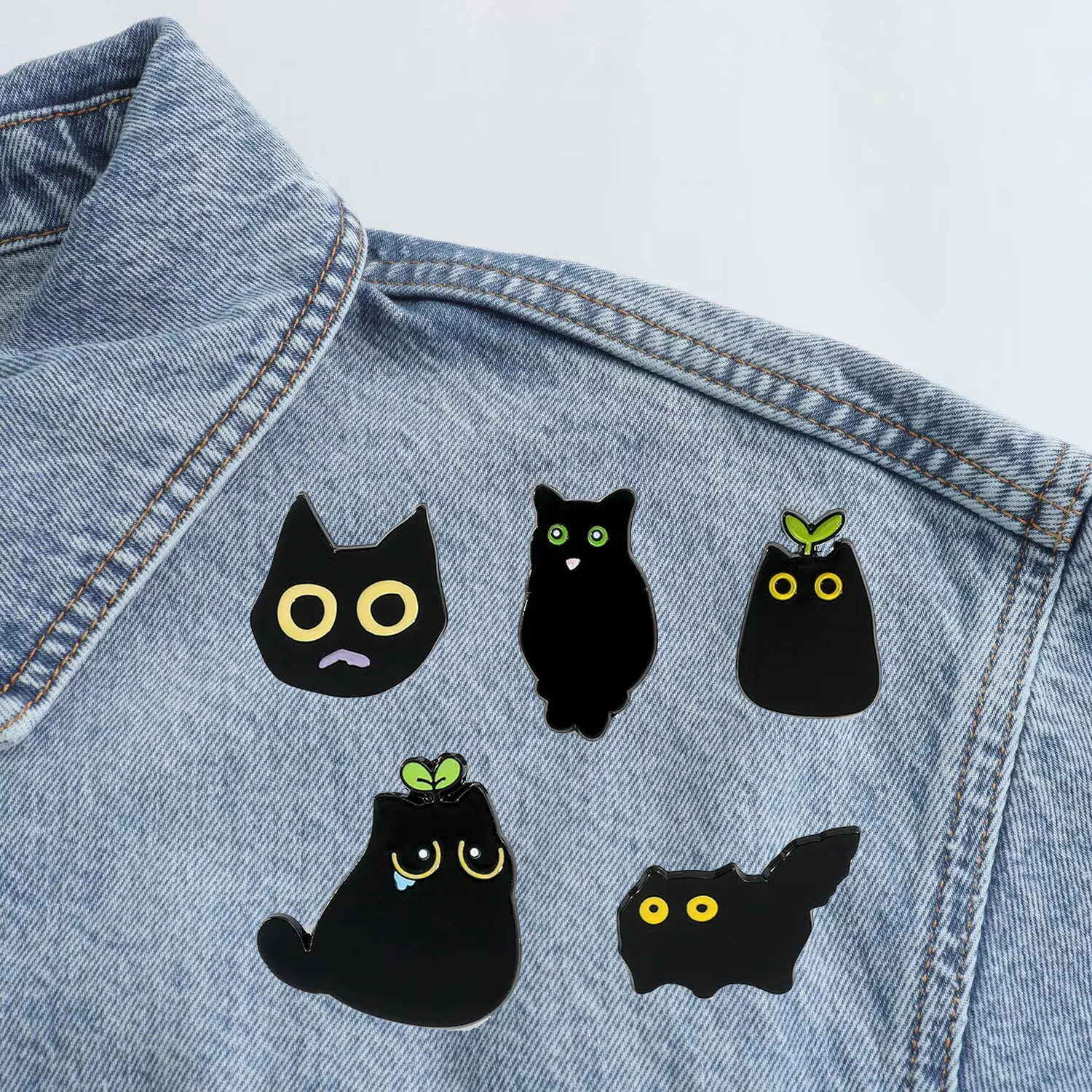 1 Set Cute Cartoon Creative Little Black Cat Brooch Black Cat Long Grass Kitten Tears Metal Badge Decoration Fashion Toys Anime
1 Set Cute Cartoon Creative Little Black Cat Brooch Black Cat Long Grass Kitten Tears Metal Badge Decoration Fashion Toys Anime