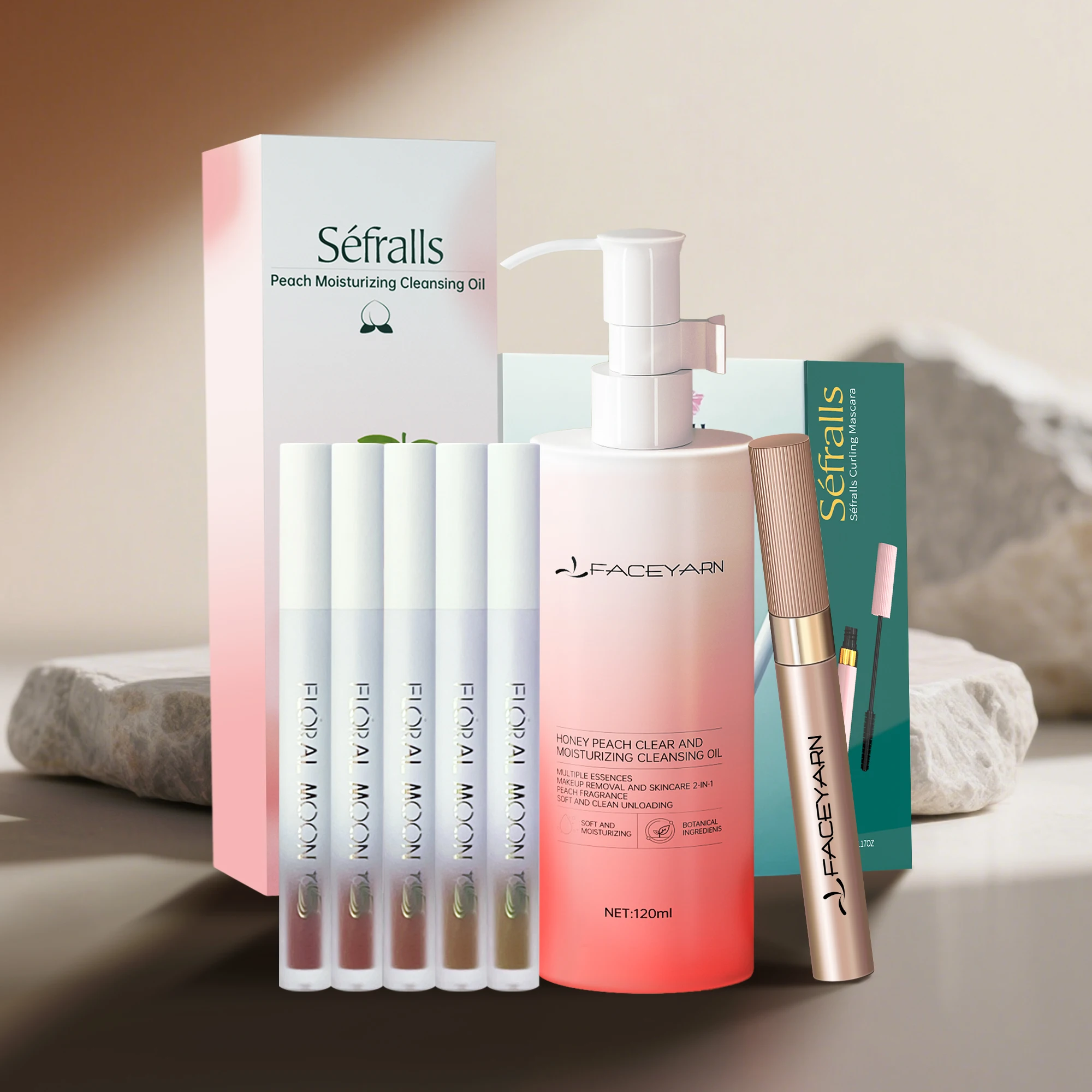 Séfralls Hydrating Peach Cleansing Oil (120ml) + Lengthening Curling Mascara (5g) + Non-sticky Mirror Gloss Lip Gloss Set (2g*5)
Séfralls Hydrating Peach Cleansing Oil (120ml) + Lengthening Curling Mascara (5g) + Non-sticky Mirror Gloss Lip Gloss Set (2g*5)