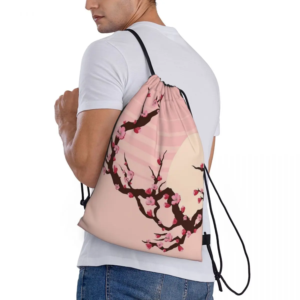 Japanese Cherry Blossom Pattern Backpacks Portable Drawstring Bags Sports Bag Book Bags for Man Woman Students
Japanese Cherry Blossom Pattern Backpacks Portable Drawstring Bags Sports Bag Book Bags for Man Woman Students