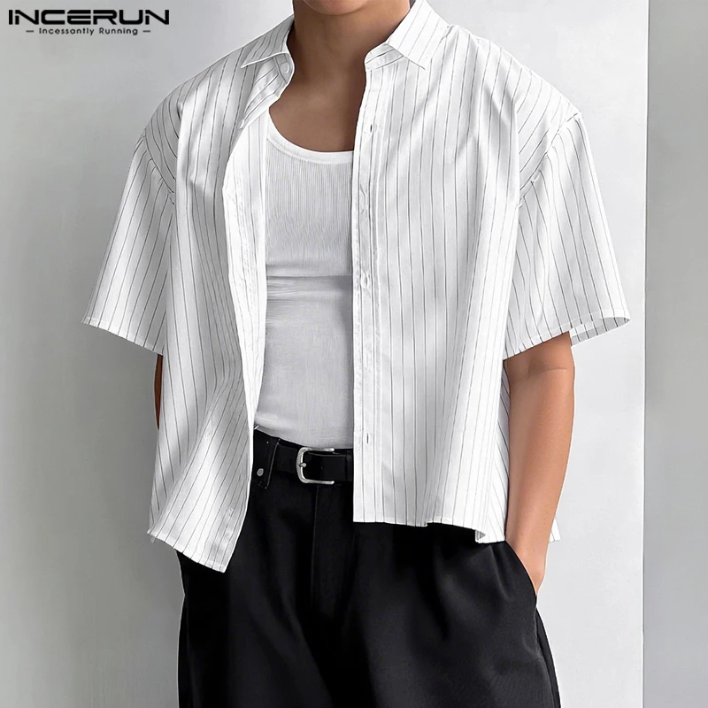 INCERUN Men Shirt Striped Lapel Short Sleeve Oversize Casual Men Clothing Streetwear Summer 2025 Fashion Male Shirts Tops Summer
INCERUN Men Shirt Striped Lapel Short Sleeve Oversize Casual Men Clothing Streetwear Summer 2025 Fashion Male Shirts Tops Summer