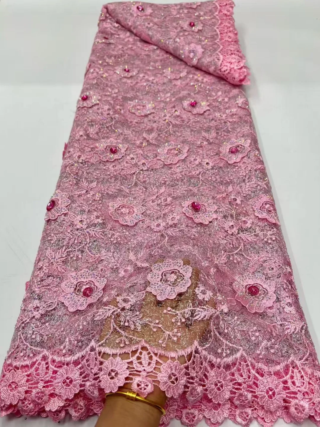 Luxury Handmade Beads Gold French Tulle Lace Fabric Sequins Embroidery African Nigerian Lace Fabric For Evening Dress 5 Yards
Luxury Handmade Beads Gold French Tulle Lace Fabric Sequins Embroidery African Nigerian Lace Fabric For Evening Dress 5 Yards