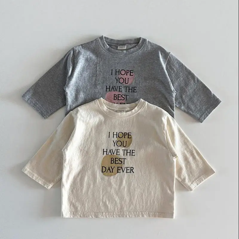 2025 Autumn New Children Letter Print Long Sleeve T Shirts Cotton Kids Boys Casual Tee Girls Versatile O-neck Bottoming Tops
2025 Autumn New Children Letter Print Long Sleeve T Shirts Cotton Kids Boys Casual Tee Girls Versatile O-neck Bottoming Tops