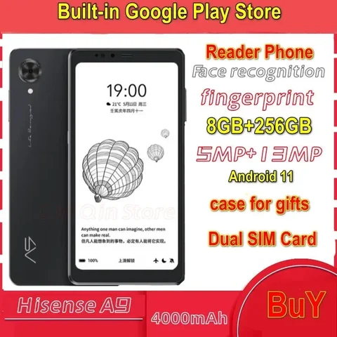 Hisense A9 E-Ink Display Phone 6.1 Inch Electronic Book Reader Multi-language Support Google Play HIFI Cold/Warm Backlight