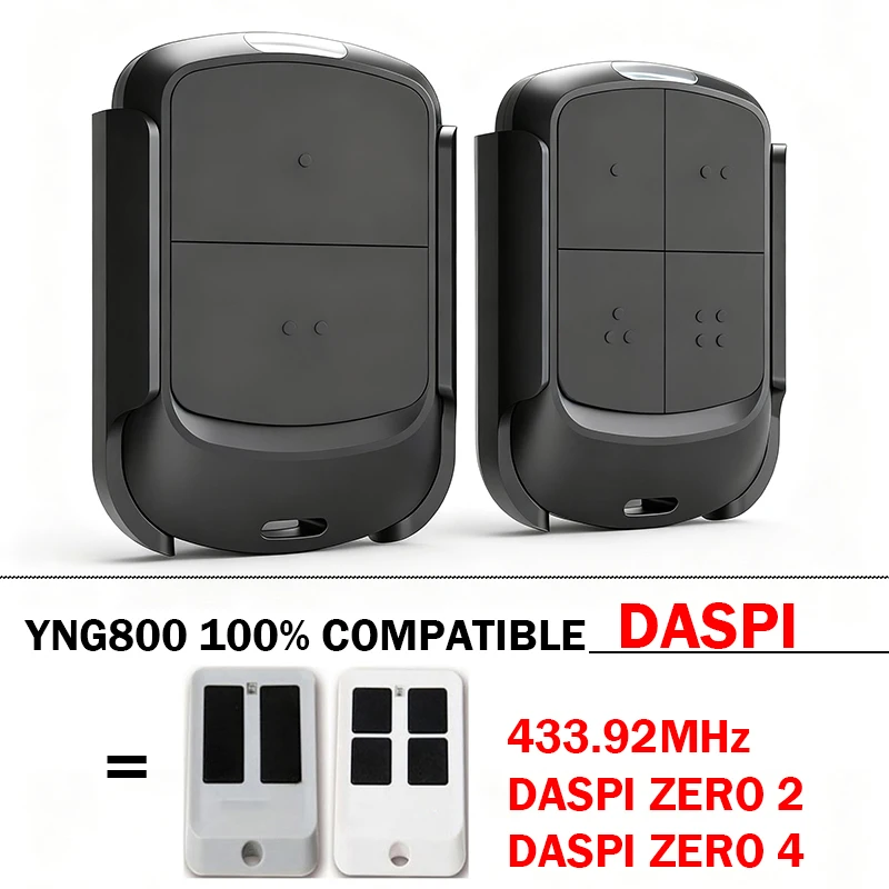DASPI Clone Remote Control for ZERO 2 ZERO4 Garage Door Remote Control 433.92MHz Electric Gate Opener
DASPI Clone Remote Control for ZERO 2 ZERO4 Garage Door Remote Control 433.92MHz Electric Gate Opener