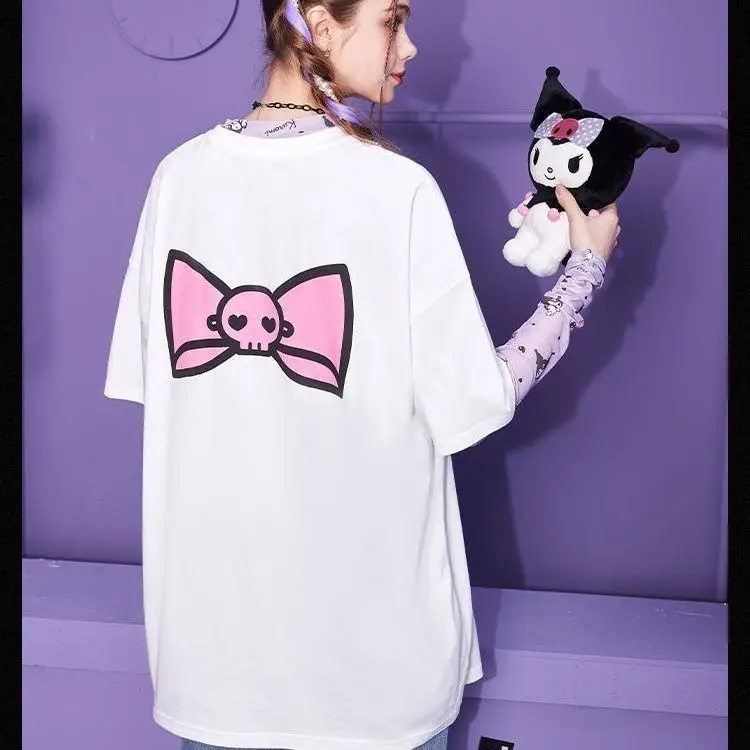 Kulomie TopCotton T-shirt Women's Loose Sweet Small Bow Decor Trendy Casual Short Sleeves Soft Breathable Comfortable Daily Wear
Kulomie TopCotton T-shirt Women's Loose Sweet Small Bow Decor Trendy Casual Short Sleeves Soft Breathable Comfortable Daily Wear