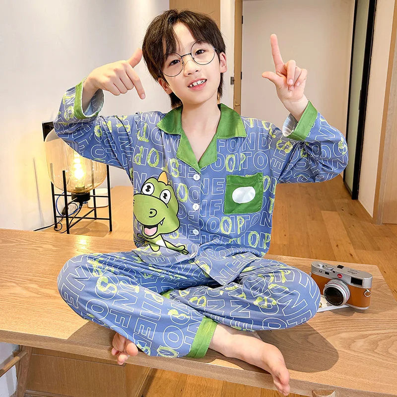 New Boys Spring Summer Cartoon Panda Pajamas Home Wear Kids Casual Long Sleeve Lapel Pyjamas Children Sleepwear Clothing Sets
New Boys Spring Summer Cartoon Panda Pajamas Home Wear Kids Casual Long Sleeve Lapel Pyjamas Children Sleepwear Clothing Sets
