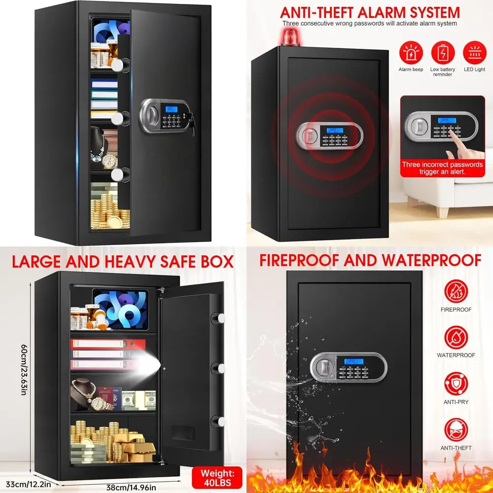 Цифровой сейф с программируемой клавиатурой, водонепроницаемый и огнестойкий, для домашнего использования, для хранения ценных вещей
Цифровой сейф с программируемой клавиатурой, водонепроницаемый и огнестойкий, для домашнего использования, для хранения ценных вещей