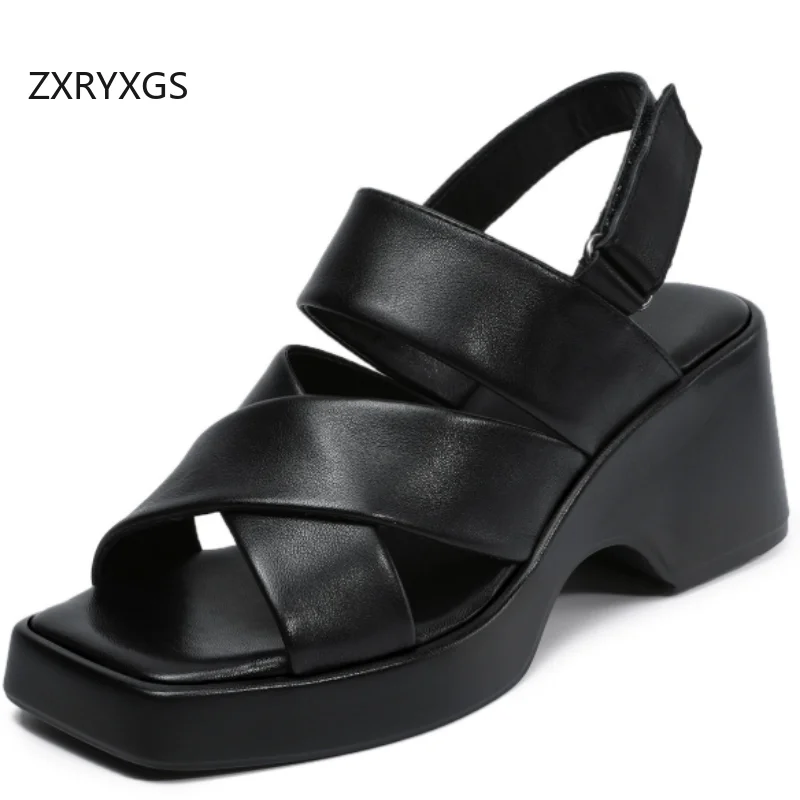 ZXRYXGS 2026 New Summer Open Toe Premium Genuine Leather Sandals Thick Sole Increase High Heeled Sandals Women Trendy Sandals
ZXRYXGS 2026 New Summer Open Toe Premium Genuine Leather Sandals Thick Sole Increase High Heeled Sandals Women Trendy Sandals