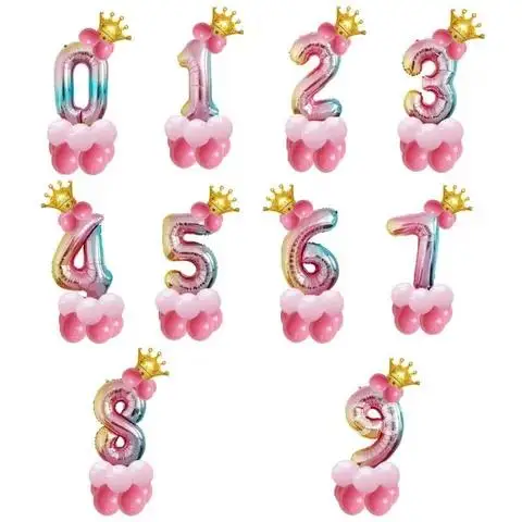 Number Balloon Stand 14 pcs Foil Digital Balloons With Crow Wedding Birthday Party Decorations Kids Boy Girl Baby Shower Balloon
Number Balloon Stand 14 pcs Foil Digital Balloons With Crow Wedding Birthday Party Decorations Kids Boy Girl Baby Shower Balloon
