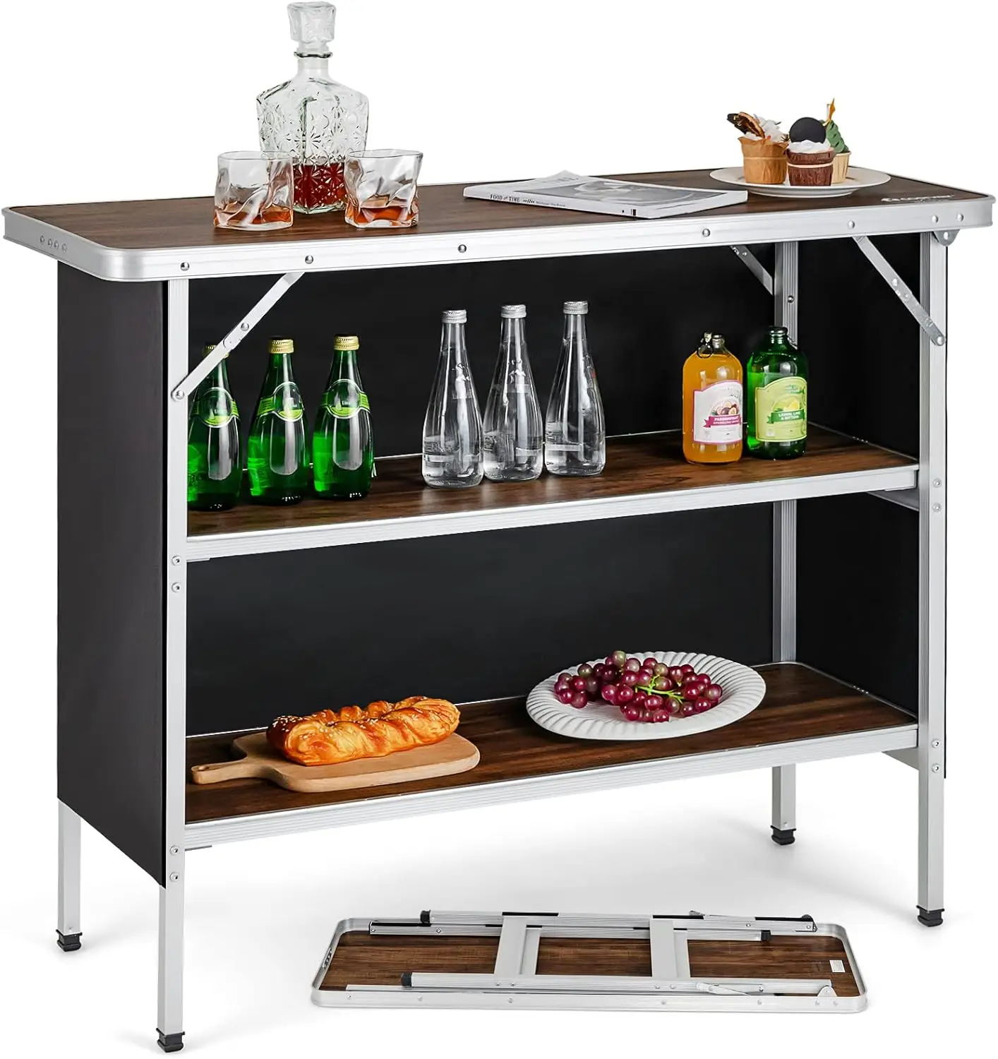 Portable Folding Camping Table with 2-Tier Storage Shelves, Removable Cover for Outdoor Picnic Party Travel
Portable Folding Camping Table with 2-Tier Storage Shelves, Removable Cover for Outdoor Picnic Party Travel