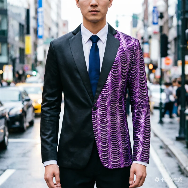 Мужской роскошный блестящий пиджак с пайетками, черно-золотой, модный, для бальных танцев, вечеринок, повседневный, формальный, европейские размеры
Мужской роскошный блестящий пиджак с пайетками, черно-золотой, модный, для бальных танцев, вечеринок, повседневный, формальный, европейские размеры