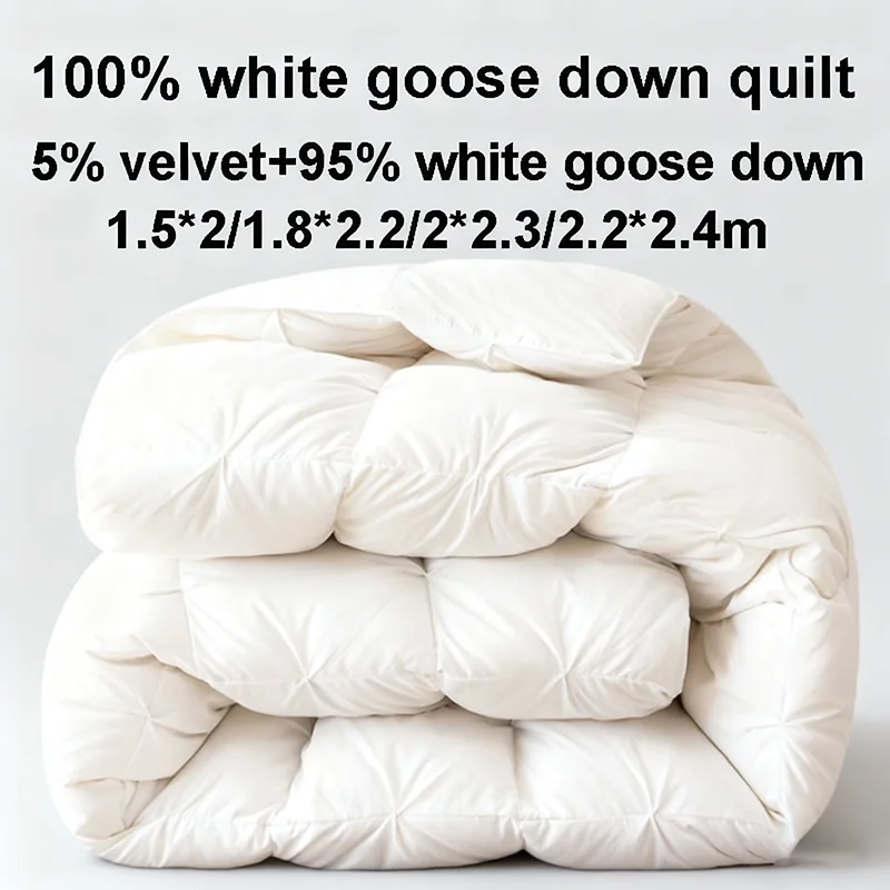 100% Goose Down Quilts Thicken Duvets Luxury Bedding Set For Winter Queen Size Heavy Down Warm Comforter 1.5*2/1.8*2.2/2*2.3m
100% Goose Down Quilts Thicken Duvets Luxury Bedding Set For Winter Queen Size Heavy Down Warm Comforter 1.5*2/1.8*2.2/2*2.3m