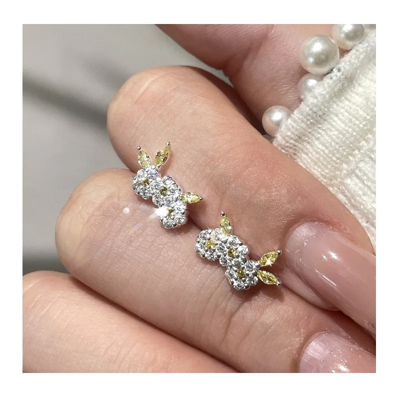 Korean Version of Temperament Flower Stud Earrings Women's Small Fresh Design Sense Commuting Zircon Flower Earrings New Year
Korean Version of Temperament Flower Stud Earrings Women's Small Fresh Design Sense Commuting Zircon Flower Earrings New Year