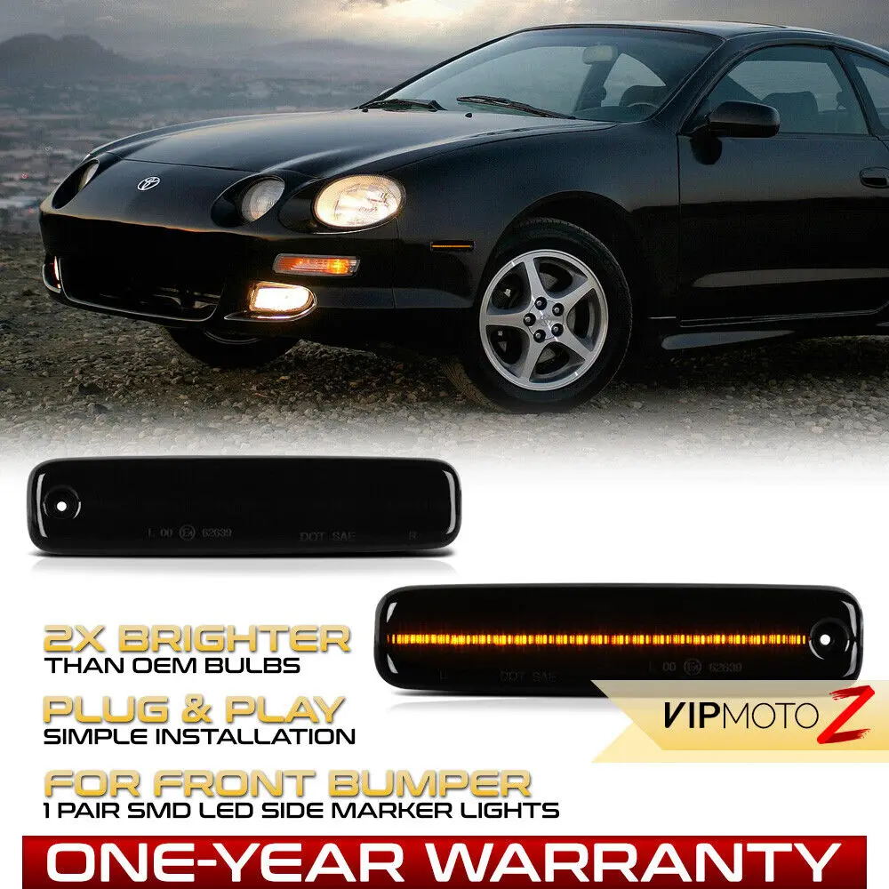 Full LED Front Smoke Amber Side Marker Lights Pair For 1994-1999 Toyota Celica
Full LED Front Smoke Amber Side Marker Lights Pair For 1994-1999 Toyota Celica