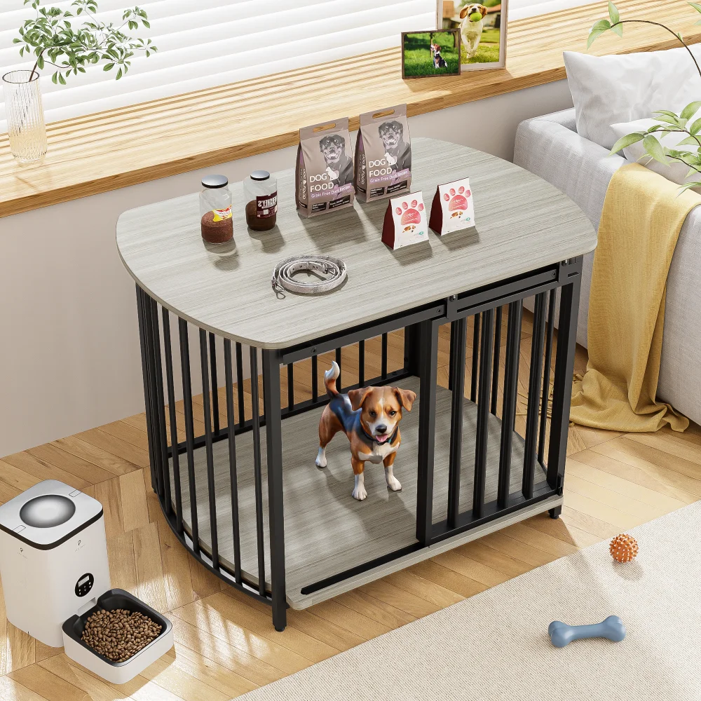 31.5" Furniture Style Dog Crate for Small and Medium Dogs, Wooden Cage Indoor Kennel Furniture, Modern Dog Crate End Table
31.5" Furniture Style Dog Crate for Small and Medium Dogs, Wooden Cage Indoor Kennel Furniture, Modern Dog Crate End Table