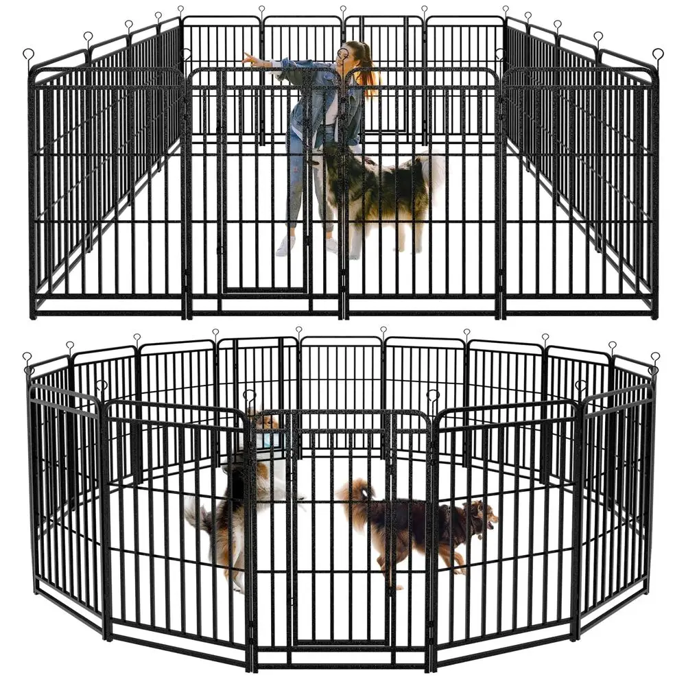Heavy Duty Dog Playpen 16 Steel Panels 47 Height, Square Steel Pipe with Reinforced Crossbars, 36FT 103 Sq.ft Portable Fence fo
Heavy Duty Dog Playpen 16 Steel Panels 47 Height, Square Steel Pipe with Reinforced Crossbars, 36FT 103 Sq.ft Portable Fence fo