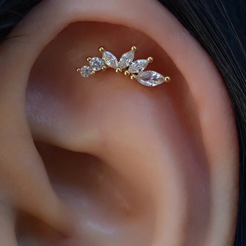 1PC Dainty Cubic Zirconia Flat Back Cartilage Earrings Helix Tragus Standard Lobe Flat Multiple Piercing Earring Women's Jewelry
1PC Dainty Cubic Zirconia Flat Back Cartilage Earrings Helix Tragus Standard Lobe Flat Multiple Piercing Earring Women's Jewelry