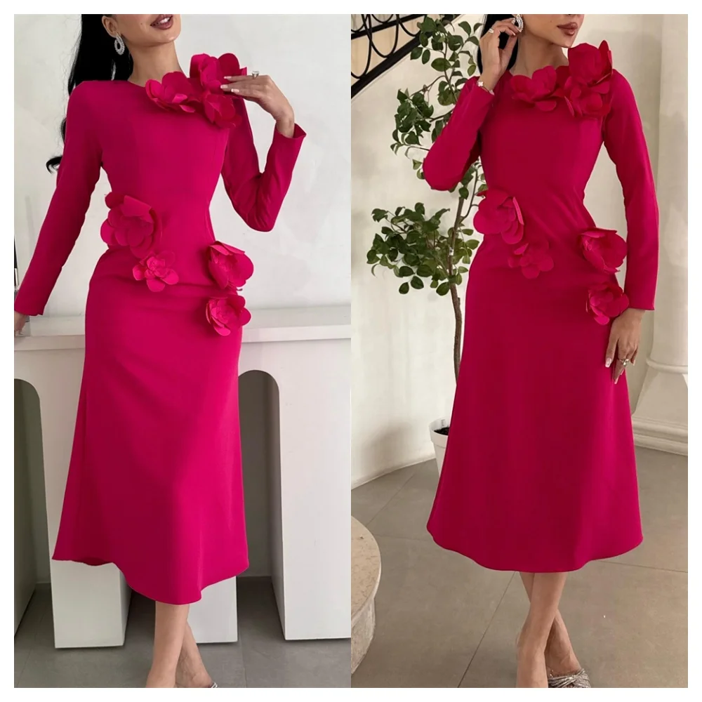 Customized Exquisite Pink Jersey Evening Dress Elegant Crew Neck Long Sleeves Party Dress High Quality Straight Celebr
Customized Exquisite Pink Jersey Evening Dress Elegant Crew Neck Long Sleeves Party Dress High Quality Straight Celebr