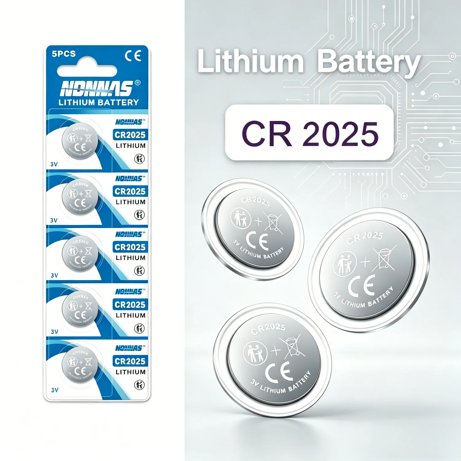 5-100Pcs CR2025 3V Lithium Coin Cell Button Battery DL2025 BR2025 5018LC For Watch Car Key Fob Remote Clock Electronic Device
5-100Pcs CR2025 3V Lithium Coin Cell Button Battery DL2025 BR2025 5018LC For Watch Car Key Fob Remote Clock Electronic Device