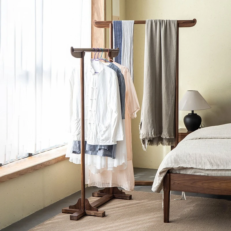 New Chinese-style solid wood coat rack floor-to-ceiling bedroom vertical hanger black walnut living room home interior
New Chinese-style solid wood coat rack floor-to-ceiling bedroom vertical hanger black walnut living room home interior
