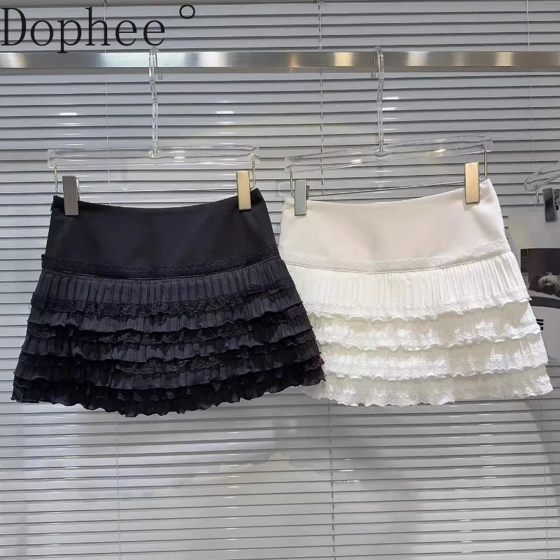 2025 New Spring Summer Spice Girls A-line Short Skirt Elegant Lace Splicing Solid Color Cake Skirt Cute Ruffles Women Mini Skirt
2025 New Spring Summer Spice Girls A-line Short Skirt Elegant Lace Splicing Solid Color Cake Skirt Cute Ruffles Women Mini Skirt