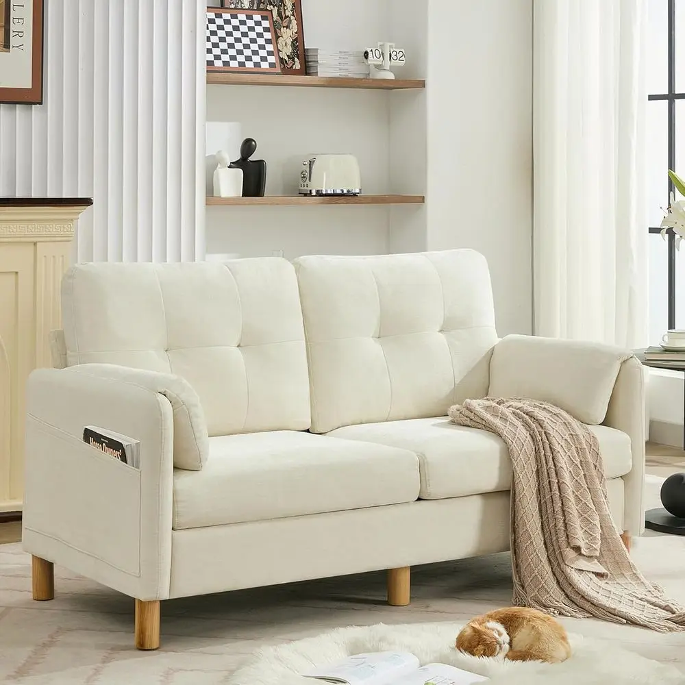 65 Chenille 2-Seater Loveseat Sofa with Armrest Pillows, Storage Pockets, Easy Assembly, Upholstered Sofa for Living Room or Bed
65 Chenille 2-Seater Loveseat Sofa with Armrest Pillows, Storage Pockets, Easy Assembly, Upholstered Sofa for Living Room or Bed