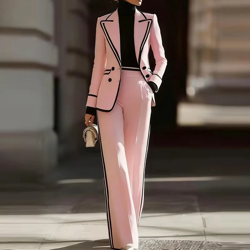 Casual Long Sleeve Pocket Women's Sets Elegant Commute Long Pant Outfits Fashion Lapel Collar Blazer Coats & Pant 2 Piece Suits
Casual Long Sleeve Pocket Women's Sets Elegant Commute Long Pant Outfits Fashion Lapel Collar Blazer Coats & Pant 2 Piece Suits